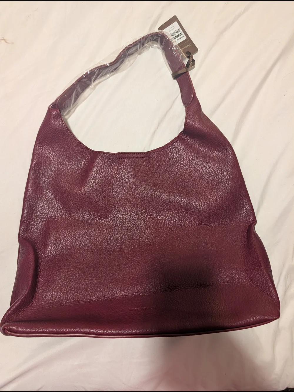 Montana West Burgundy Pebbled Leather Hobo Shoulder Bag